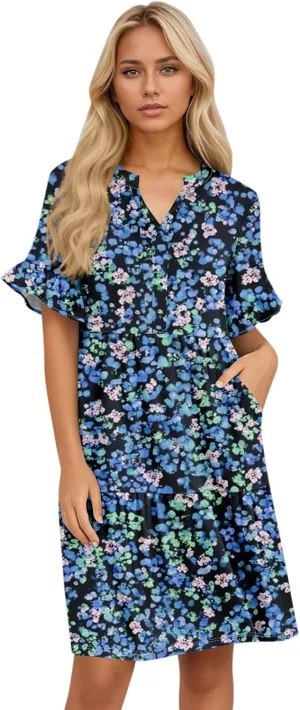 Casual Dresses for Women, Flowy Travel Vacation Elegant Trendy Boho Sundresses for Women