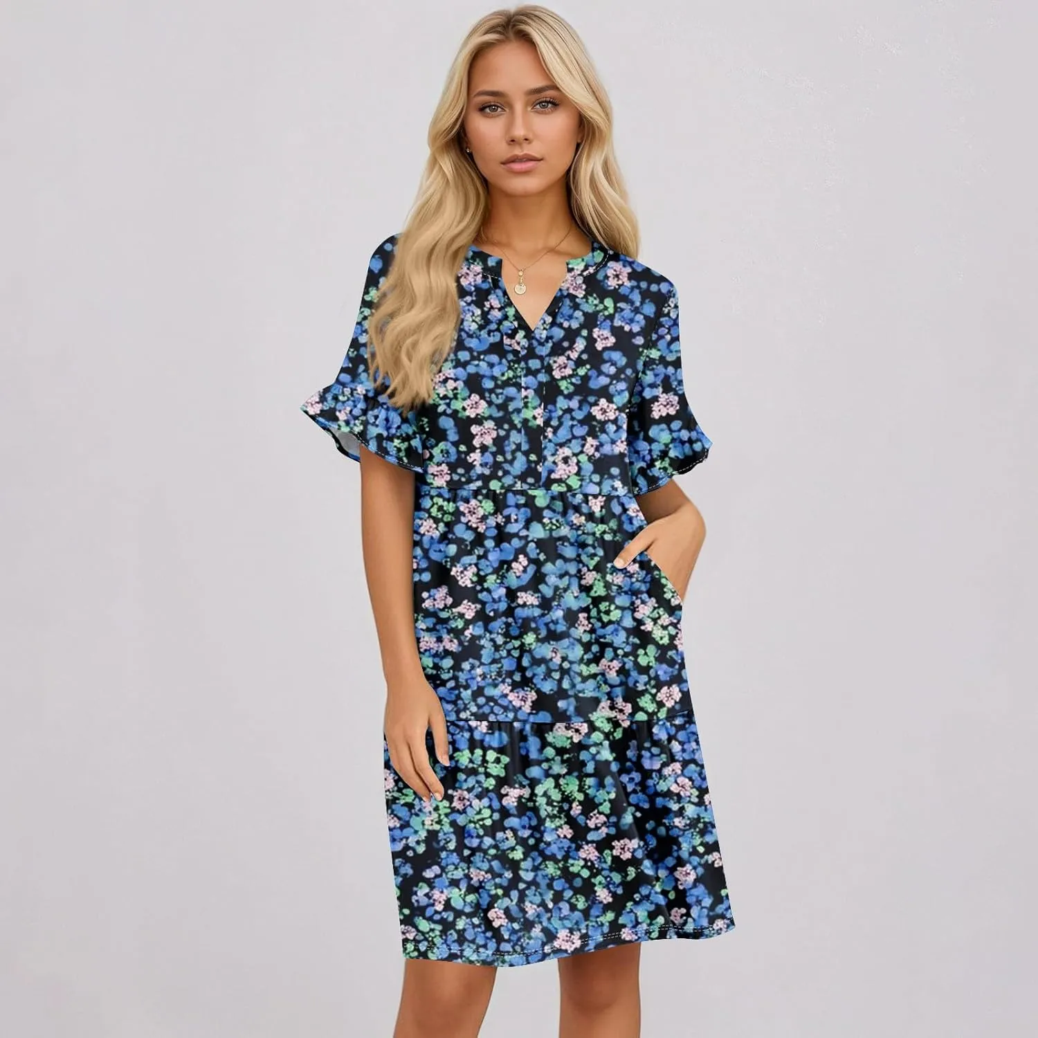 Casual Dresses for Women, Flowy Travel Vacation Elegant Trendy Boho Sundresses for Women