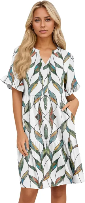 Casual Dresses for Women, Flowy Travel Vacation Elegant Trendy Boho Sundresses for Women