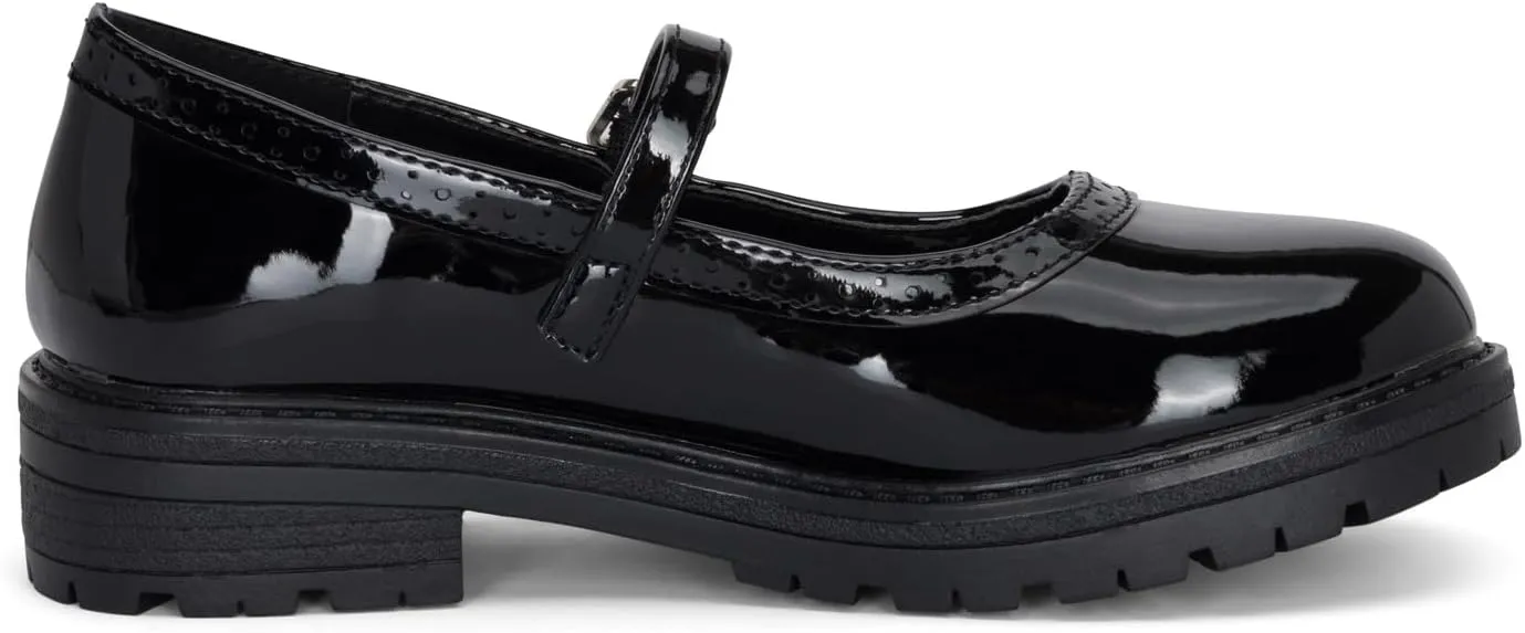 Chariot & Co : Anita-IIS - Girls/Little Kids Mary Jane Adjustable Buckle Closed Toe Lug Sole Heeled Loafers/School or Cosplay Shoes