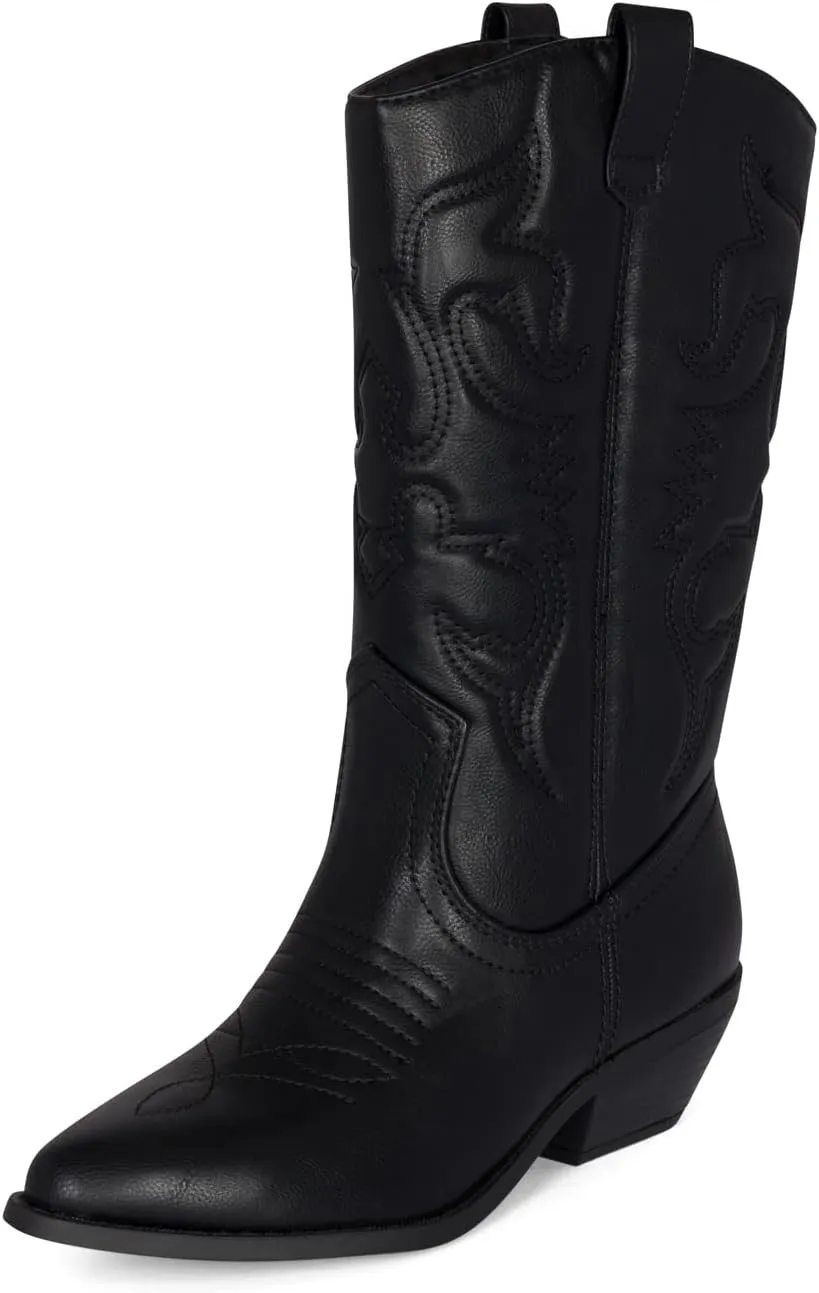 Chariot & Co Ring Women’s Western Cowgirl Boots – Mid-Calf Style with 2” Heel in Multiple Colors