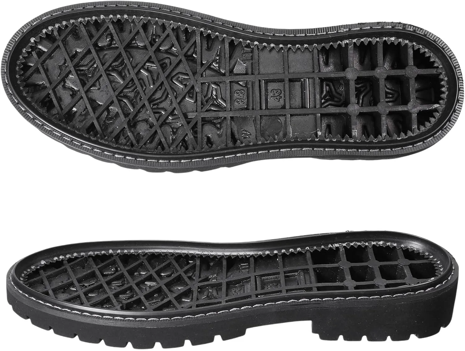 CHGCRAFT Shoe Replacement Rubber Soles for DIY Shoes 1 Pair Rubber Full Out Sole Black Wear Resistant Shoes Sole Raised Shoes Sole for Work Shoes and Boots, 1.9x4.64 inch