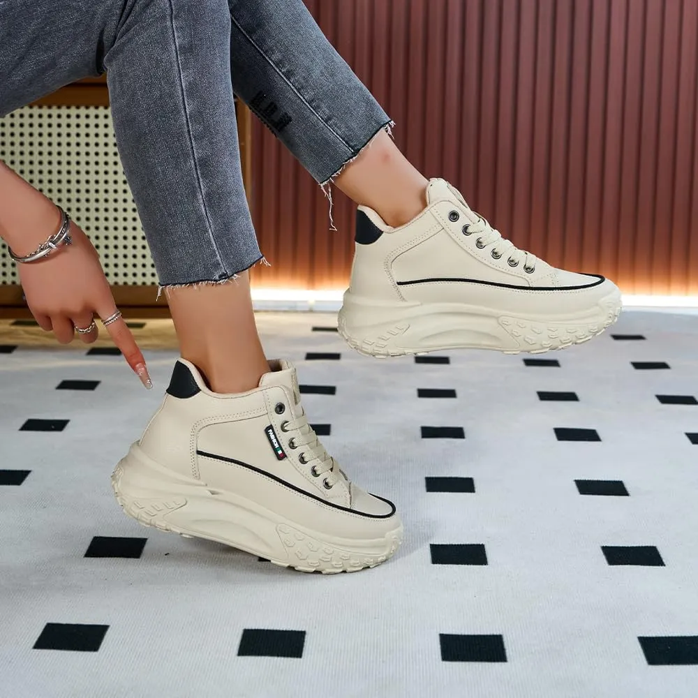 Chunky Sneakers for Women,Platform White Mesh Dad Walking Shoes,Comfortable Breathable Casual Fashion Running Shoes