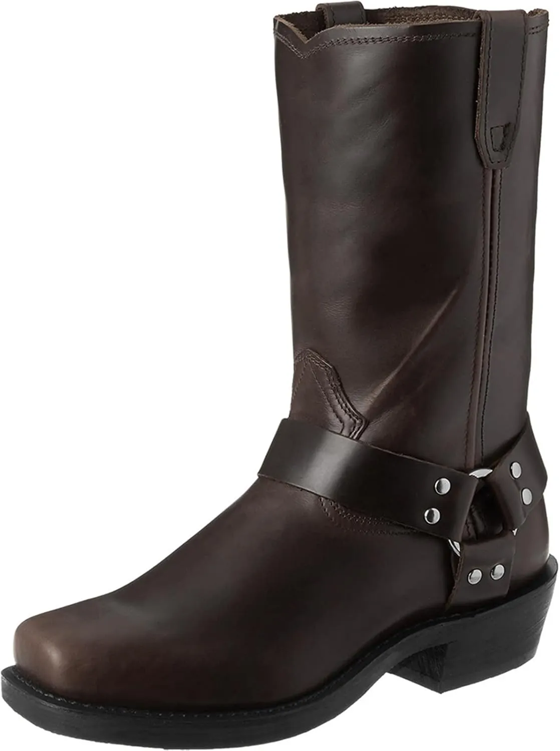 CHUUMEE Men's Classic Western Cowboy Square Toe Embroidered Cowboy Boots，Men's Square Toe Side Zip Ankle Boots