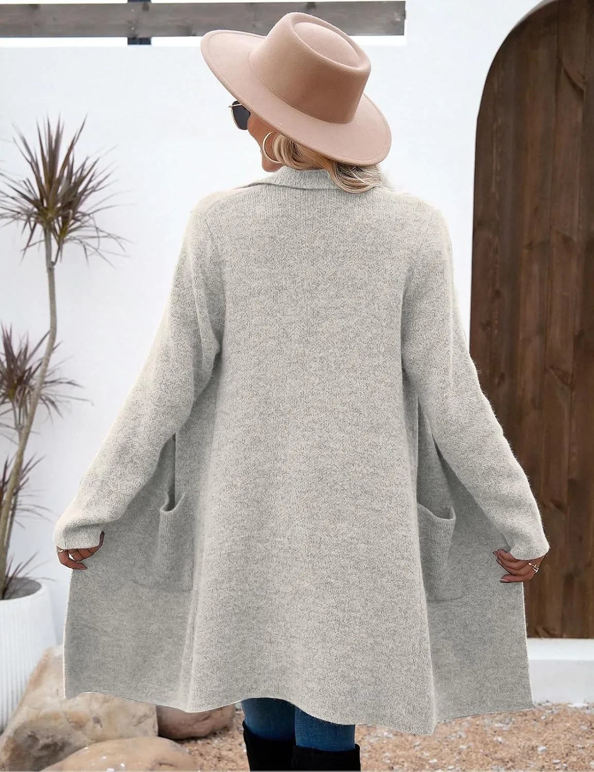 CiCiBird Women Fall Long Cardigan Sweater Trendy Knit Jacket Coat Dressy Blazer Coatigan