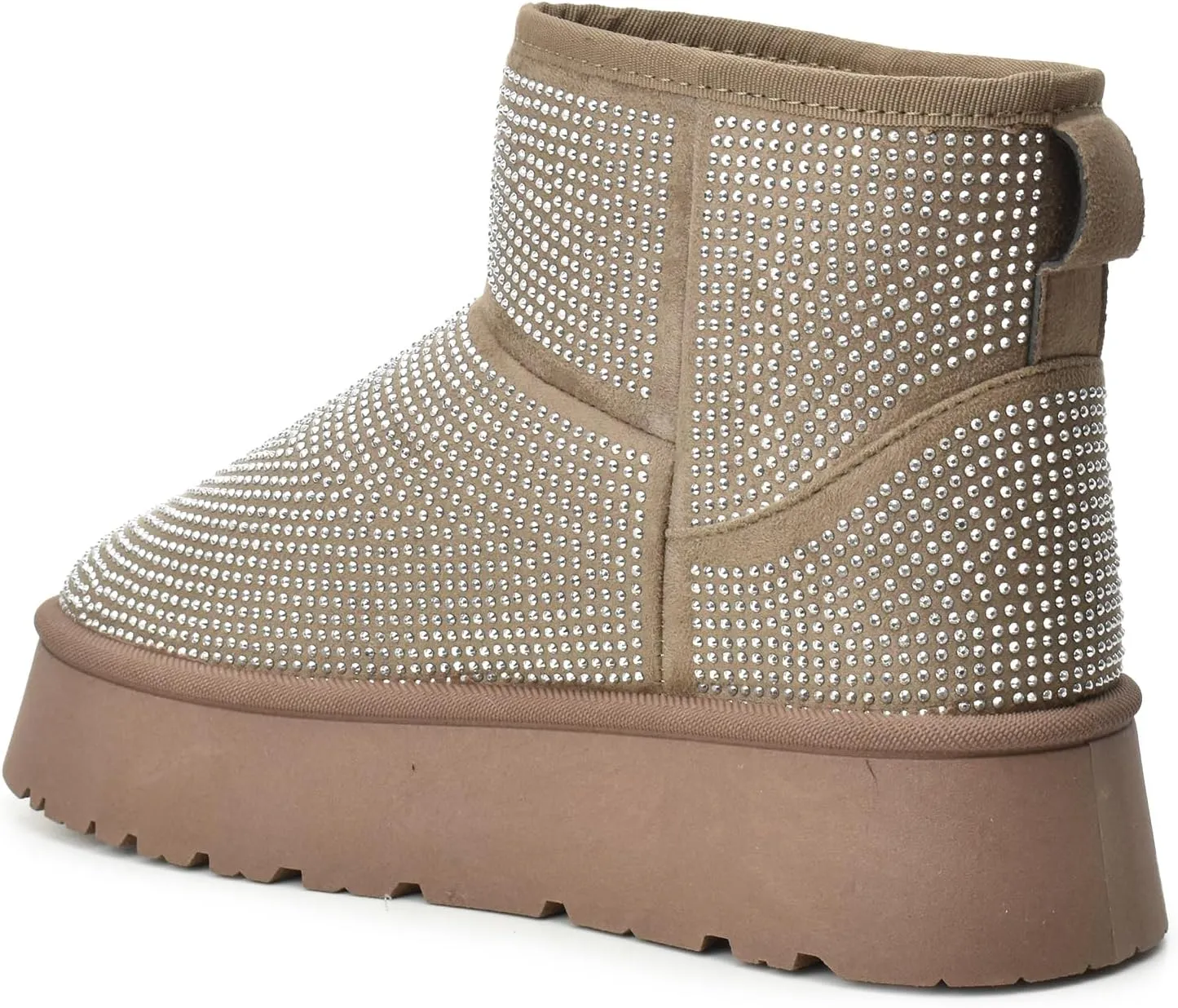 CLOUDAIR Women's Ankle Comfort Winter Boots with plush faux Fur, Stylish studded design & Durable, Slip-On trendy women's Winter Footwear