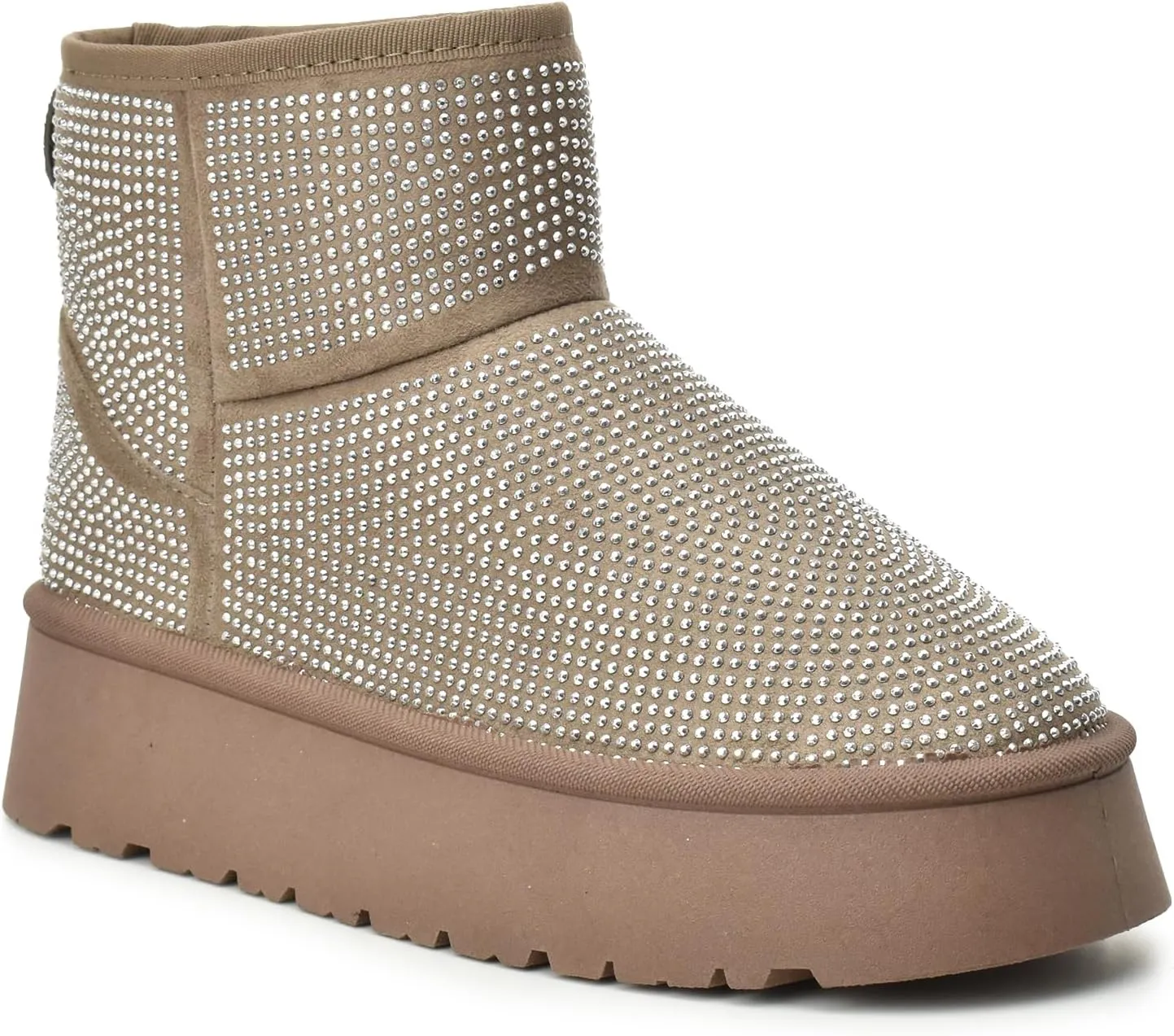 CLOUDAIR Women's Ankle Comfort Winter Boots with plush faux Fur, Stylish studded design & Durable, Slip-On trendy women's Winter Footwear