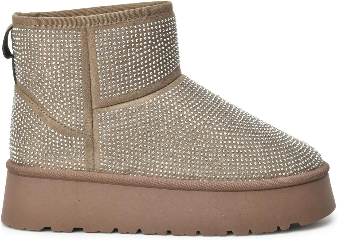 CLOUDAIR Women's Ankle Comfort Winter Boots with plush faux Fur, Stylish studded design & Durable, Slip-On trendy women's Winter Footwear