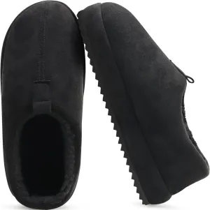 COFACE Men's Clog Slippers Cozy Thick Cushion Memory Foam Indoor Outdoor Lightweight Warm Sherpa Lining House Shoes For Man With Arch Support Rubber Hard Sole