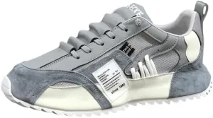 Comfy Trendy Platform Shoes for Outdoor Walking Jogging Camping, All Seasons Men's Lace Up Sneakers