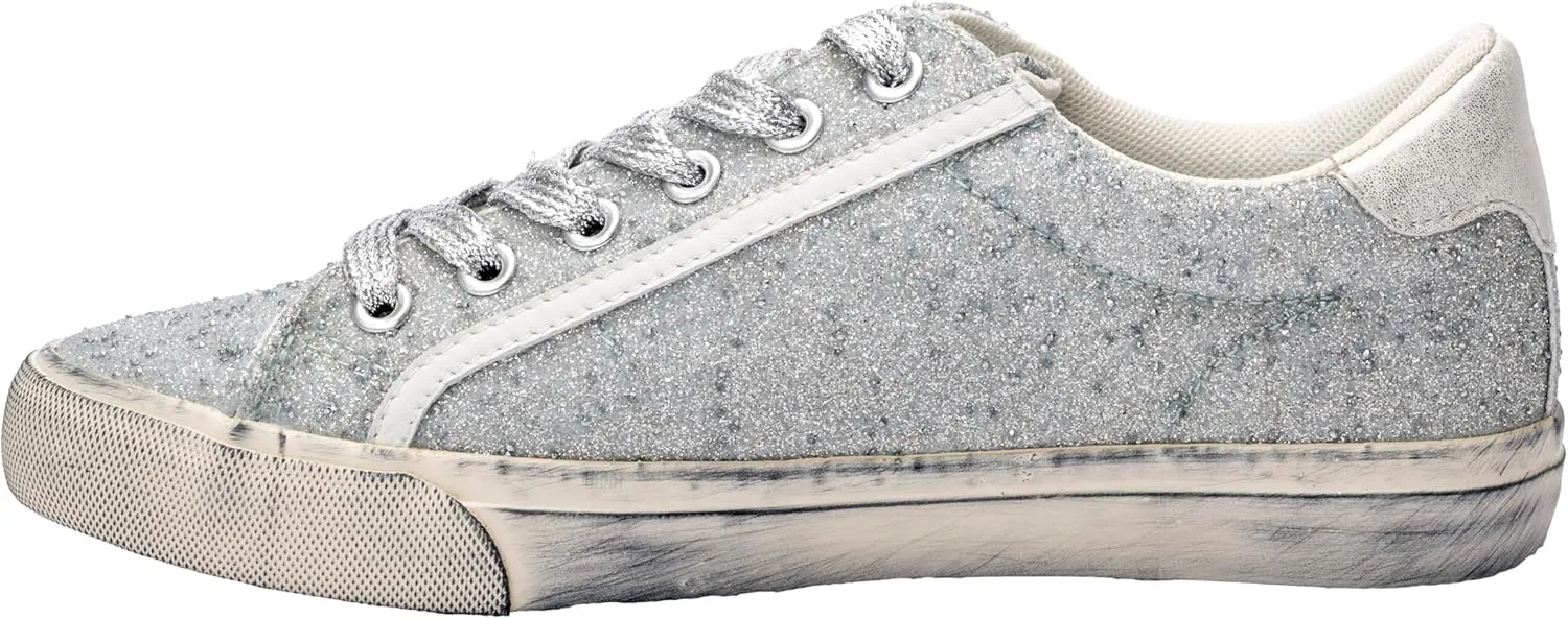 Corkys Footwear Hey Girl Womens Big Dipper Fashion Sneakers - Featuring a Star Patch on The Side with Stud Embellishments, Comfortable Insoles, and A Lace-up Design