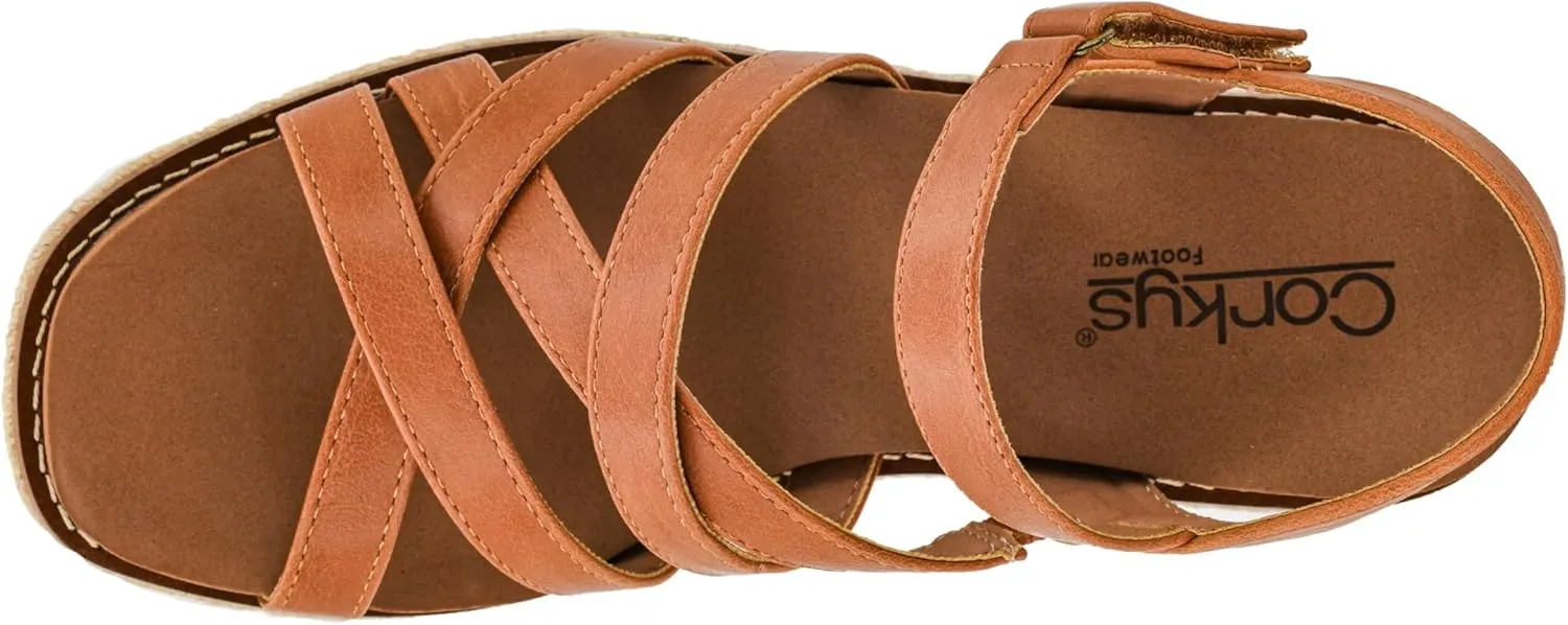 Corkys Footwear Women's All Nighter 3-Inch Wedge - Features A Jute-wrapped Heel, An Elegant Strappy Upper, And Memory Foam EVA Insoles For All Day Comfort