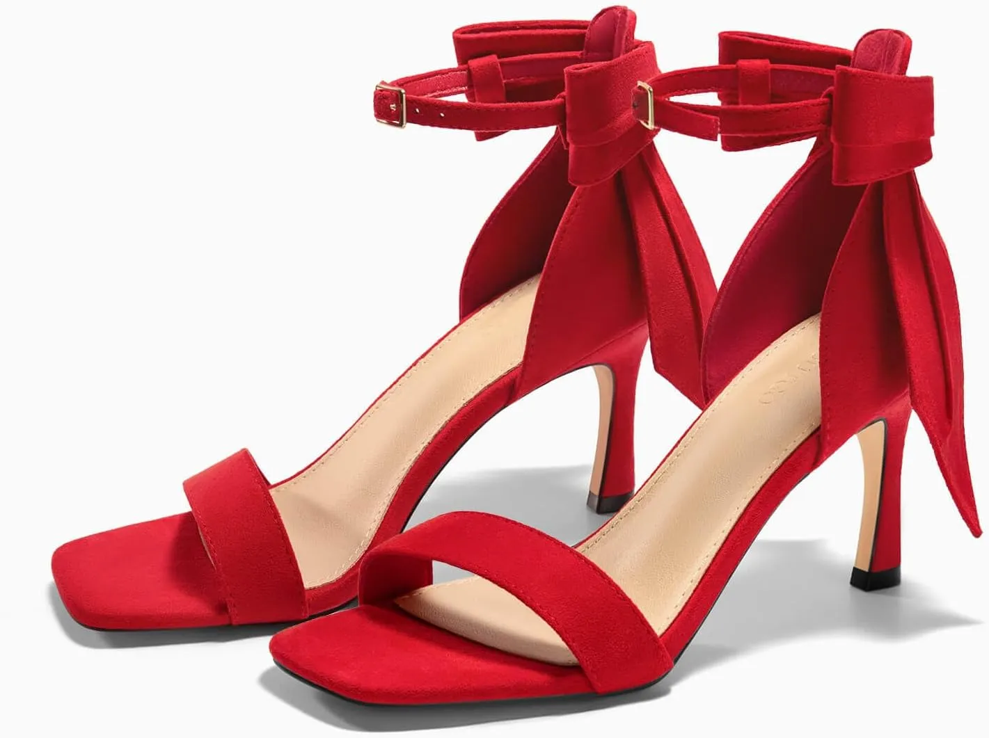 Coutgo Womens Bow Tie High Heels One Strap Heeled Sandals Sexy Stiletto Open Toe Wedding Bride Shoes