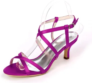 Cross Strappy Open Toe Dressy Sandals Ankle Strap Low Heel Bridal Wedding Bridesmaid Evening Party Prom Heeled Shoes for Women