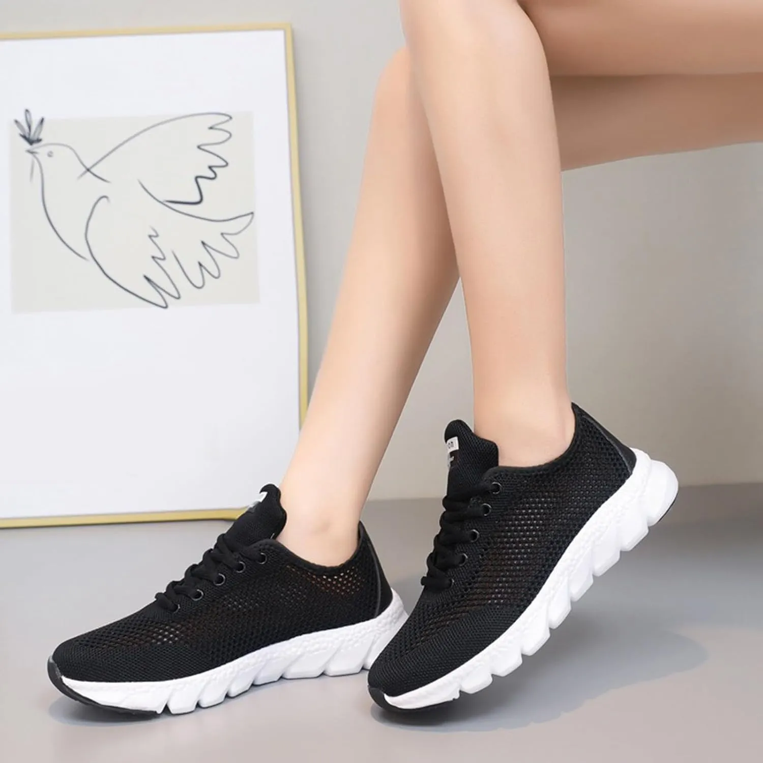 Cushion Comfortable Running Tennis Shoes for Women Sports Workout Gym Shoes for Running Standing All Day Shoe