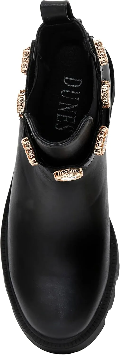 CUSHIONAIRE Women's Julie chelsea boot with Jeweled strap  Memory Foam