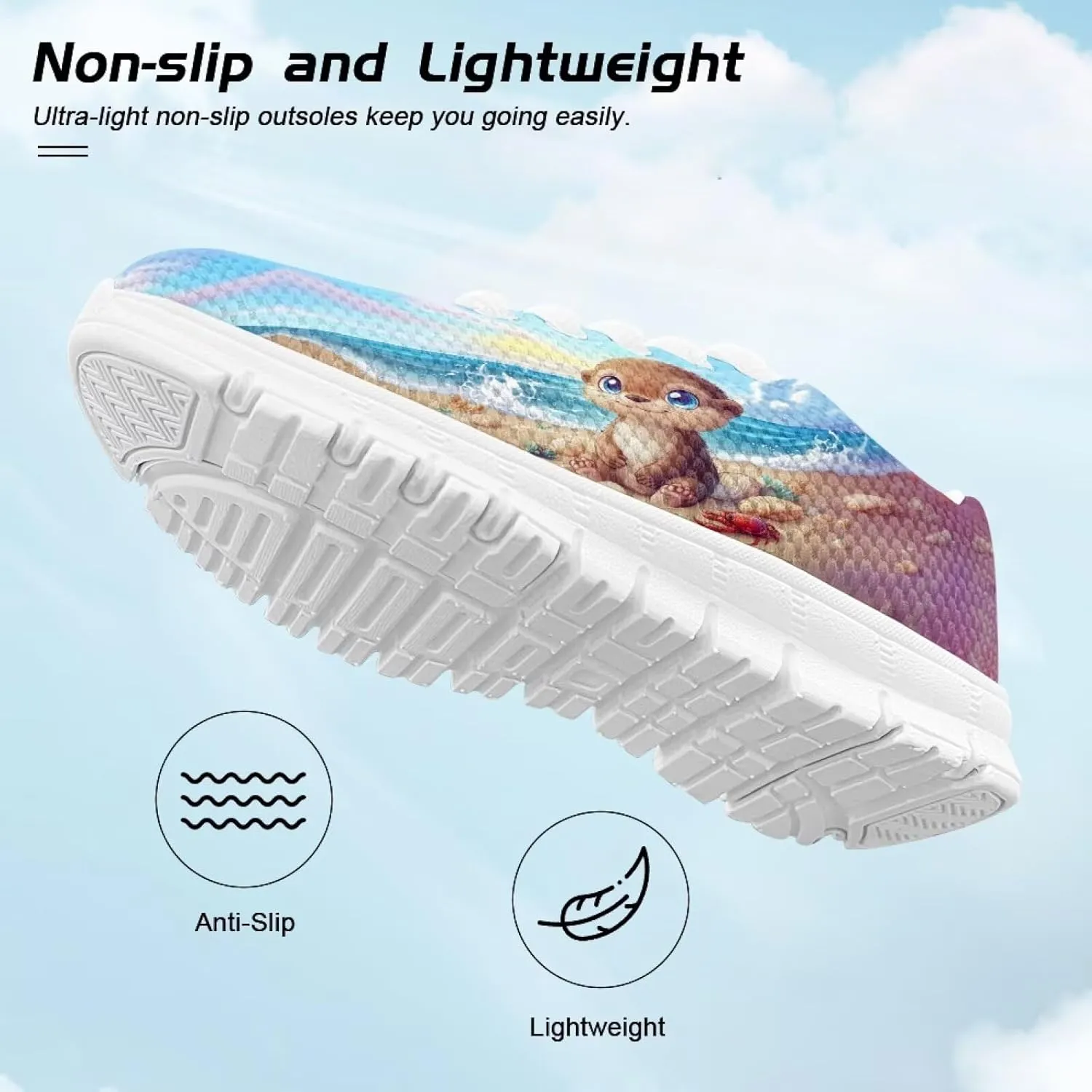 Cute Axolotl Girls Running Shoes Trendy Sneakers for Kids Athletic Shoes