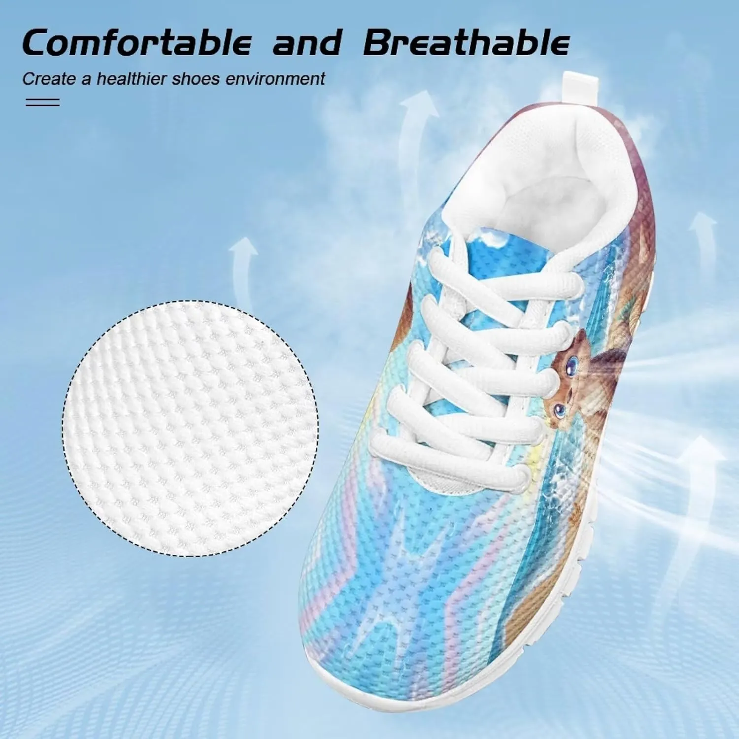 Cute Axolotl Girls Running Shoes Trendy Sneakers for Kids Athletic Shoes