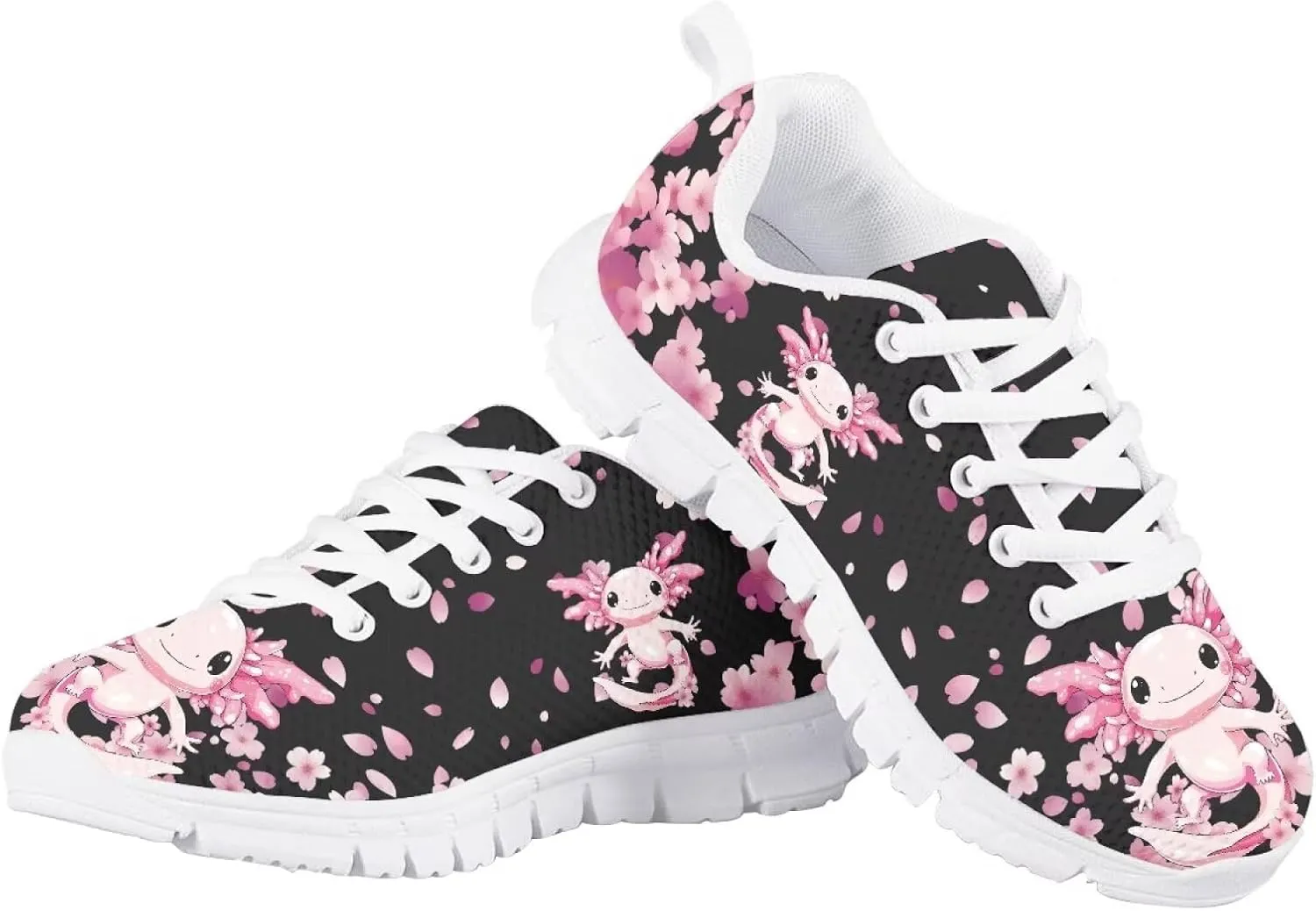 Cute Axolotl Girls Running Shoes Trendy Sneakers for Kids Athletic Shoes