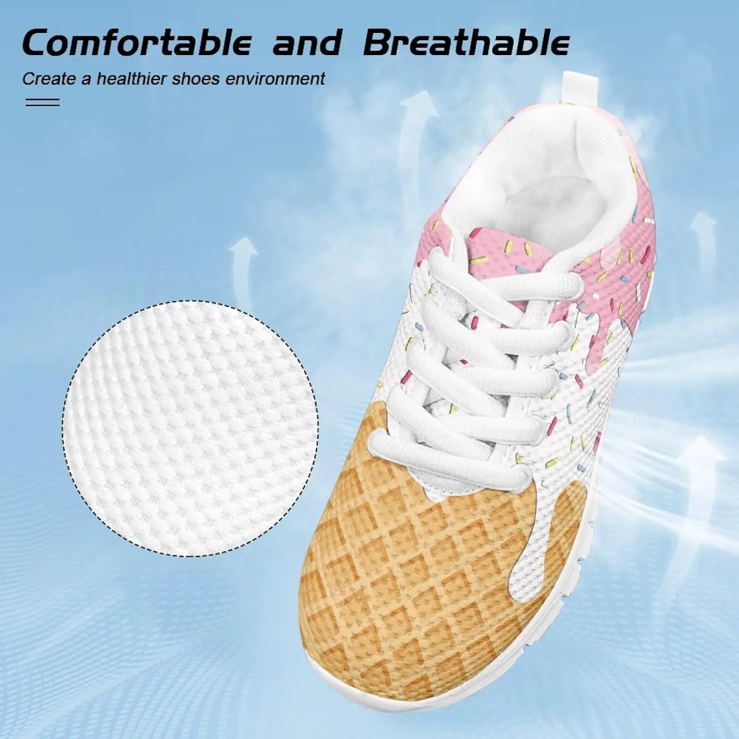 Cute Axolotl Girls Running Shoes Trendy Sneakers for Kids Athletic Shoes