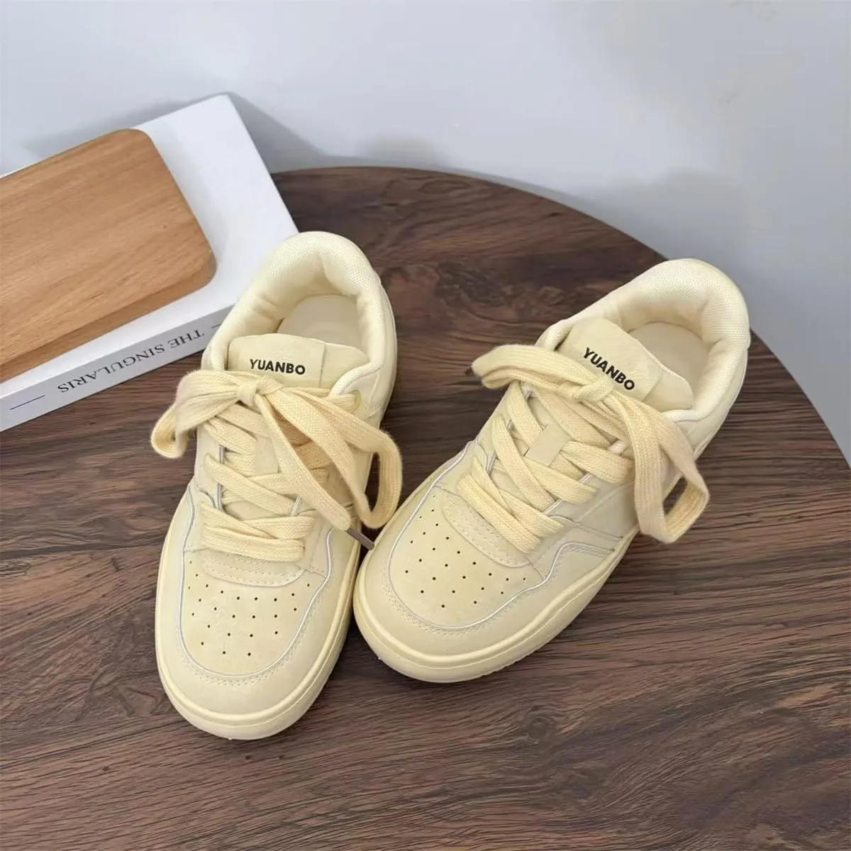 Cute Cartoon Print Chunky Sneakers for Women & Girls - Retro Y2K Leather Slip-On Shoes, Comfy Orthopedic Thick Sole Casual Streetwear for Sports, Hiking, Back to School, Beach Travel, Birthday Gifts