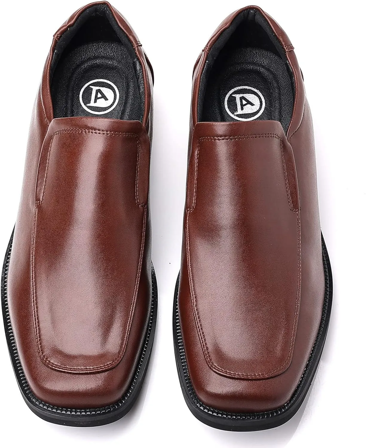 DADAWEN Men's Classic Leather Lined Formal Oxfords Slip on Casual Dress Shoes
