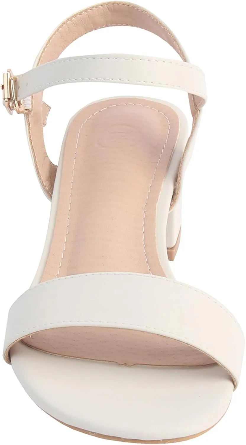 DADAWEN Women's Open Toe Ankle Strap Glitter Low Block Chunky Heels Sandals Party Dress Pumps Shoes