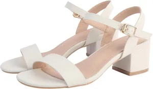 DADAWEN Women's Open Toe Ankle Strap Glitter Low Block Chunky Heels Sandals Party Dress Pumps Shoes