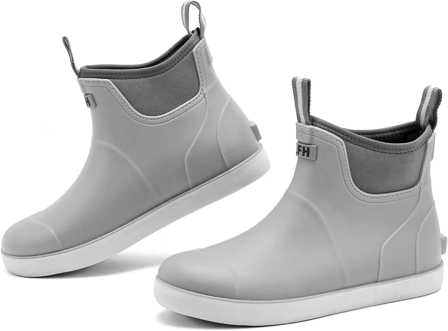 Deck Boots Men Size 6.5-10.5, Rain Boots Anti-Slip Fishing, Waterproof Shoes Rogue Wave, Rubber Boots Outdoor Ankle Footwear Durable
