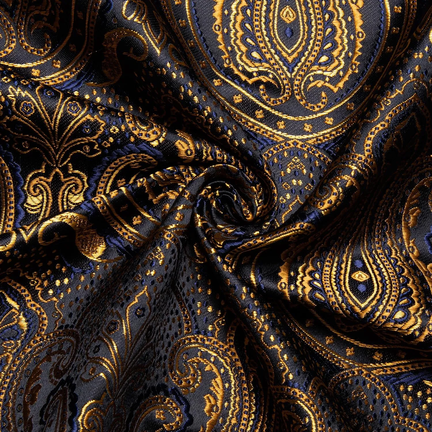 DiBanGu Men's Silk Paisley Dress Shirt Formal Long Sleeve Button-Down Casual Shirts for Wedding Party