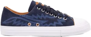 Dingo Womens Campus Embroidered Lace Up Sneakers Shoes Casual - Blue