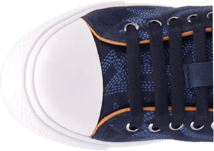 Dingo Womens Campus Embroidered Lace Up Sneakers Shoes Casual - Blue