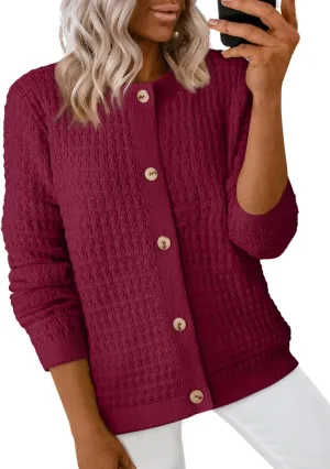 Dokotoo Cardigan Sweaters for Women Lightweight Long Sleeve Open Front 2024 Button Down Jacket Winter