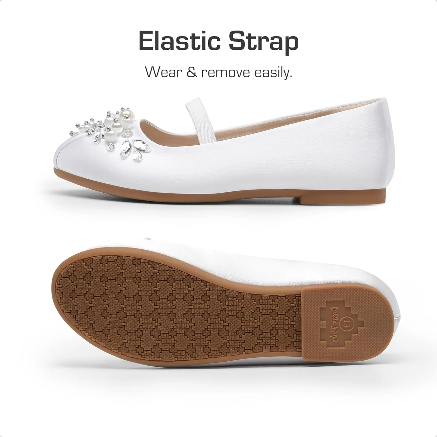 DREAM PAIRS Girls Ballet Flats Flower Shoes Mary Jane Ballerina Flat Dress Shoes for Daily/Wedding/Party
