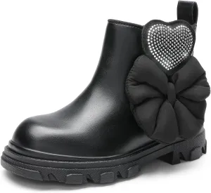 DREAM PAIRS Girls Chelsea Boots Side Zipper Lug Sole Ankle Booties Toddler/Little Kid/Big Kid