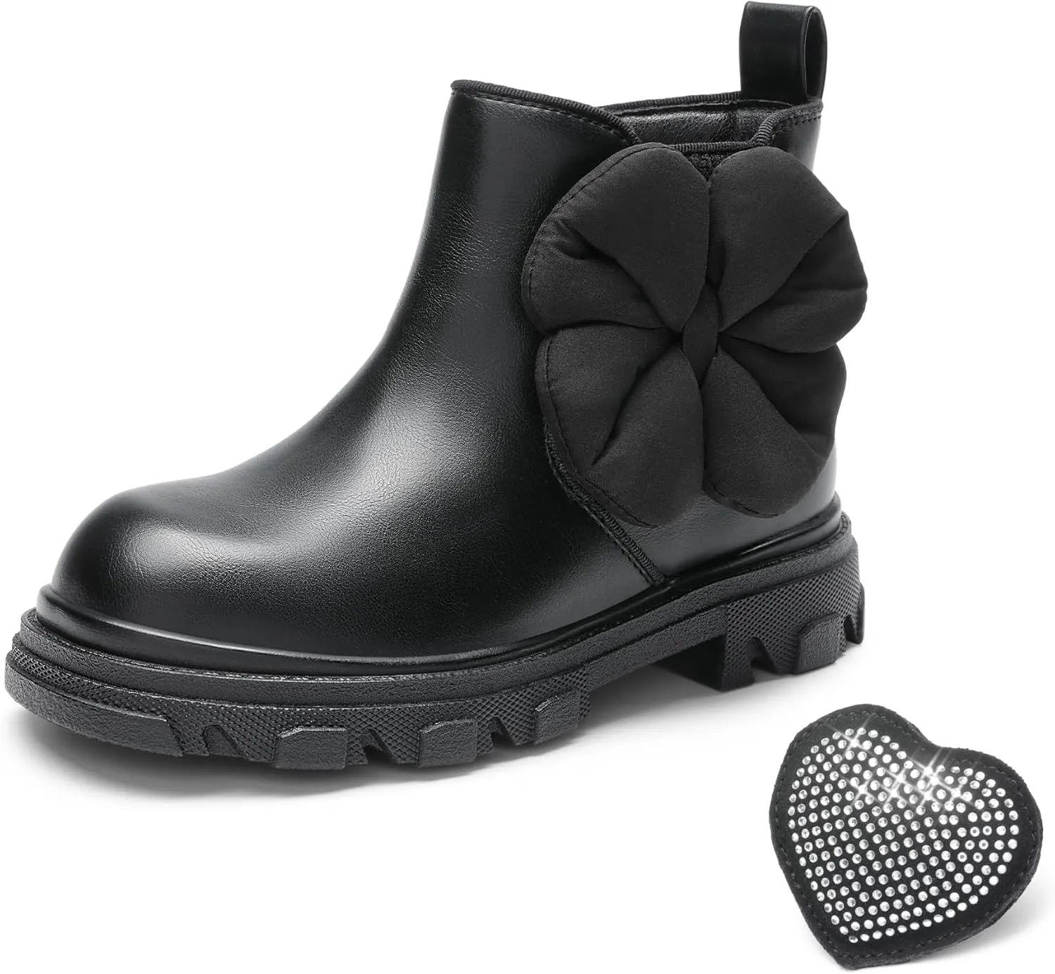 DREAM PAIRS Girls Chelsea Boots Side Zipper Lug Sole Ankle Booties Toddler/Little Kid/Big Kid