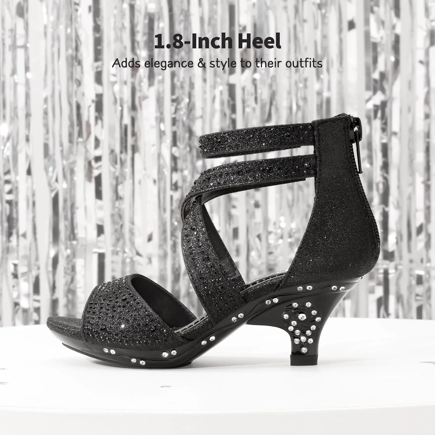 DREAM PAIRS Girls Sandals Low Heel Dress Pump Sandals