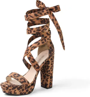 DREAM PAIRS High Heels Chunky Block Platform Heels for Women Strappy Gladiator Sexy Open Toe Heels Dressy Pumps Sandals