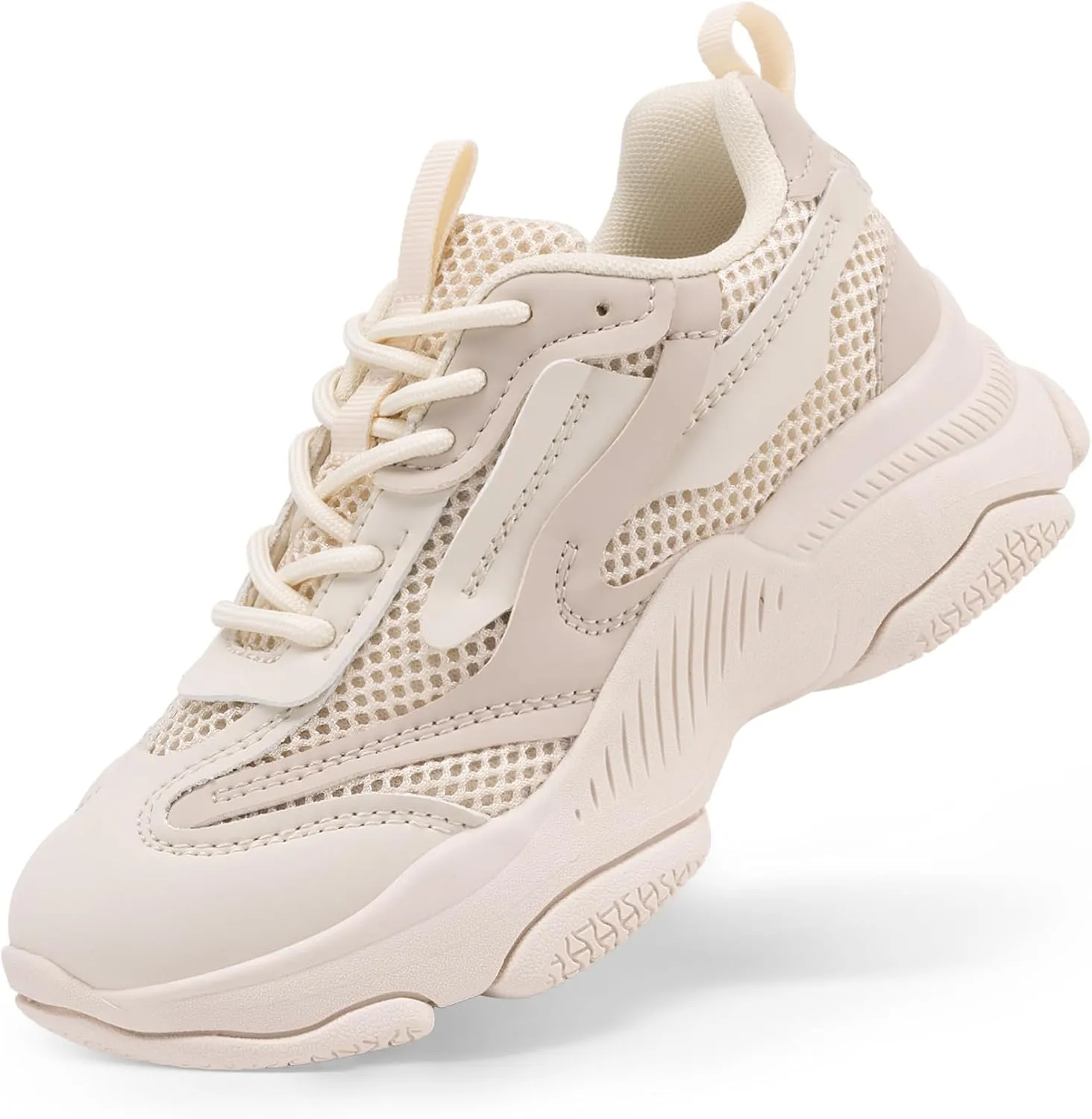 DREAM PAIRS Kids Girls Sneakers Jelly Sole Lace up Shoes Lightweight Walking Shoes for Girls Boys