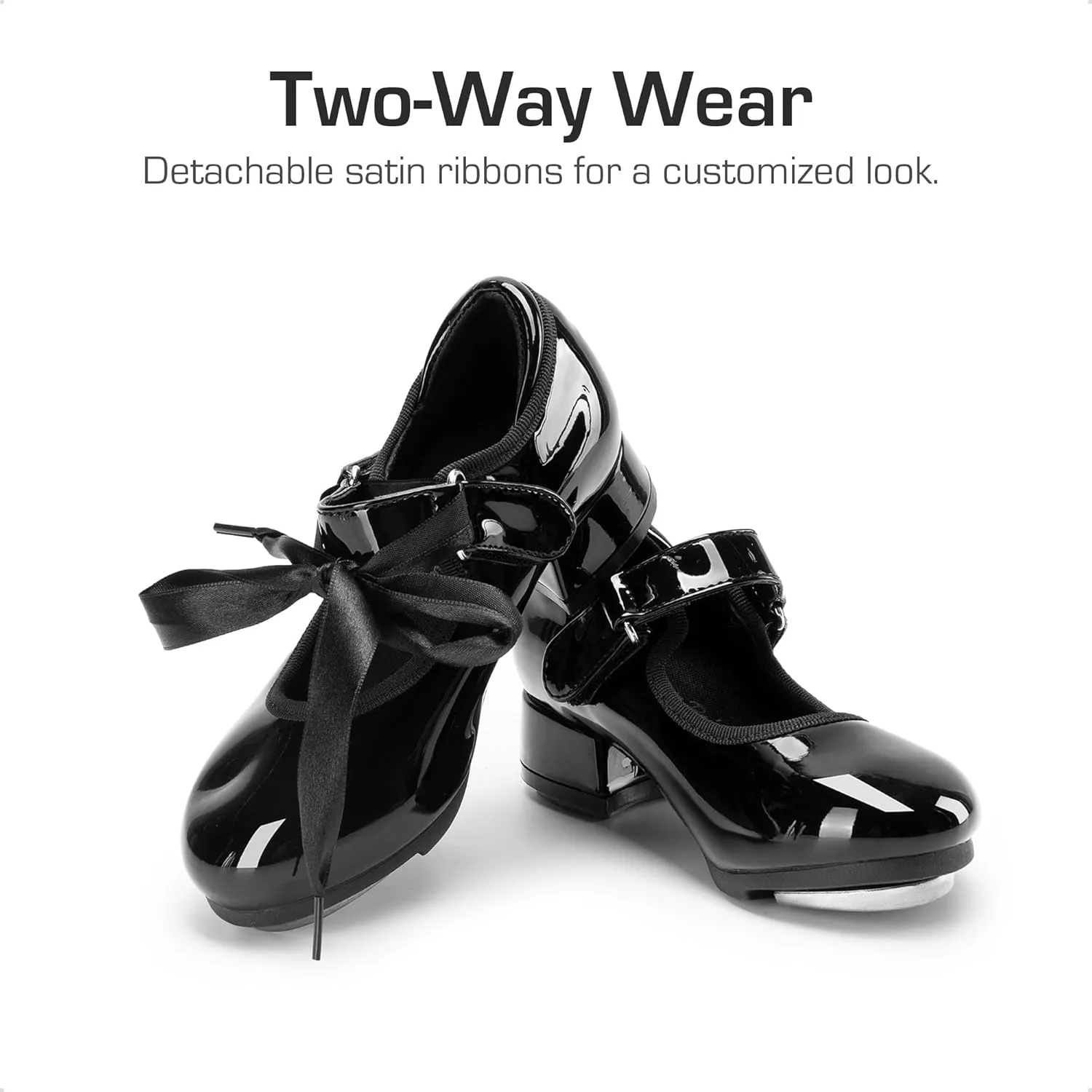 DREAM PAIRS Kids Tap Shoes for Girls Dance Shoes Boys Easy Strap Tap Mary Jane Flats PU Leather for Toddler/Little Kid/Big Kid
