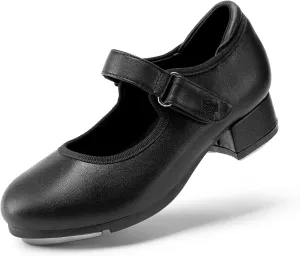 DREAM PAIRS Kids Tap Shoes for Girls Dance Shoes Boys Easy Strap Tap Mary Jane Flats PU Leather for Toddler/Little Kid/Big Kid