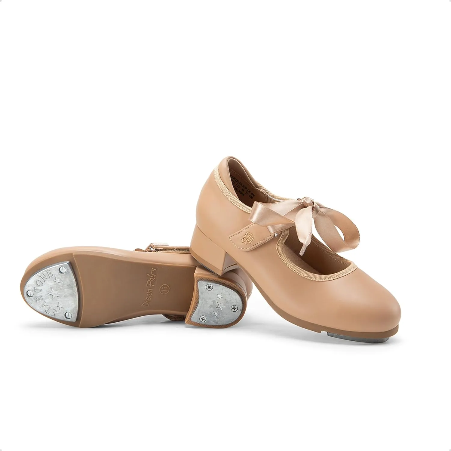DREAM PAIRS Kids Tap Shoes for Girls Dance Shoes Boys Easy Strap Tap Mary Jane Flats PU Leather for Toddler/Little Kid/Big Kid