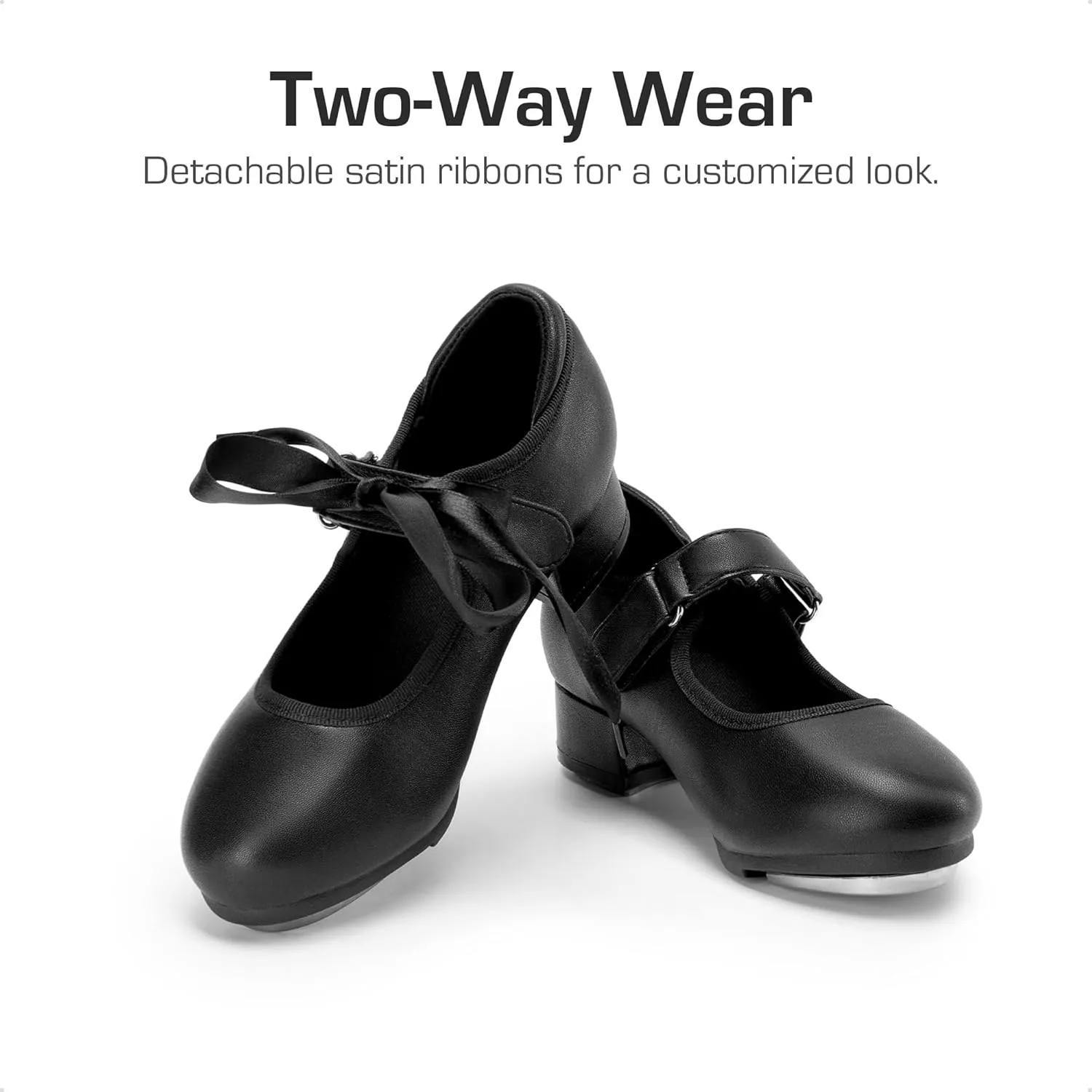 DREAM PAIRS Kids Tap Shoes for Girls Dance Shoes Boys Easy Strap Tap Mary Jane Flats PU Leather for Toddler/Little Kid/Big Kid