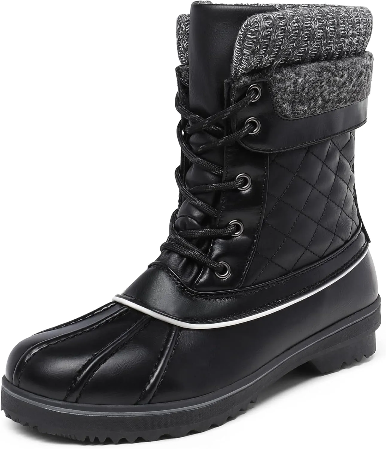 DREAM PAIRS Women's Mid Calf Waterproof Winter Snow Boots Monte