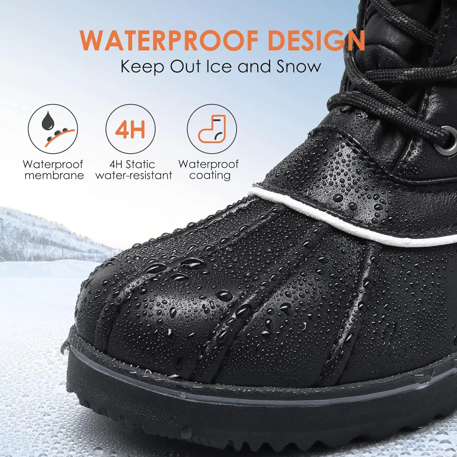 DREAM PAIRS Women's Mid Calf Waterproof Winter Snow Boots Monte