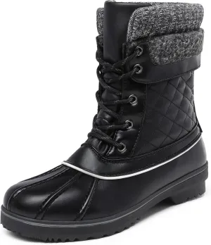 DREAM PAIRS Women's Mid Calf Waterproof Winter Snow Boots Monte