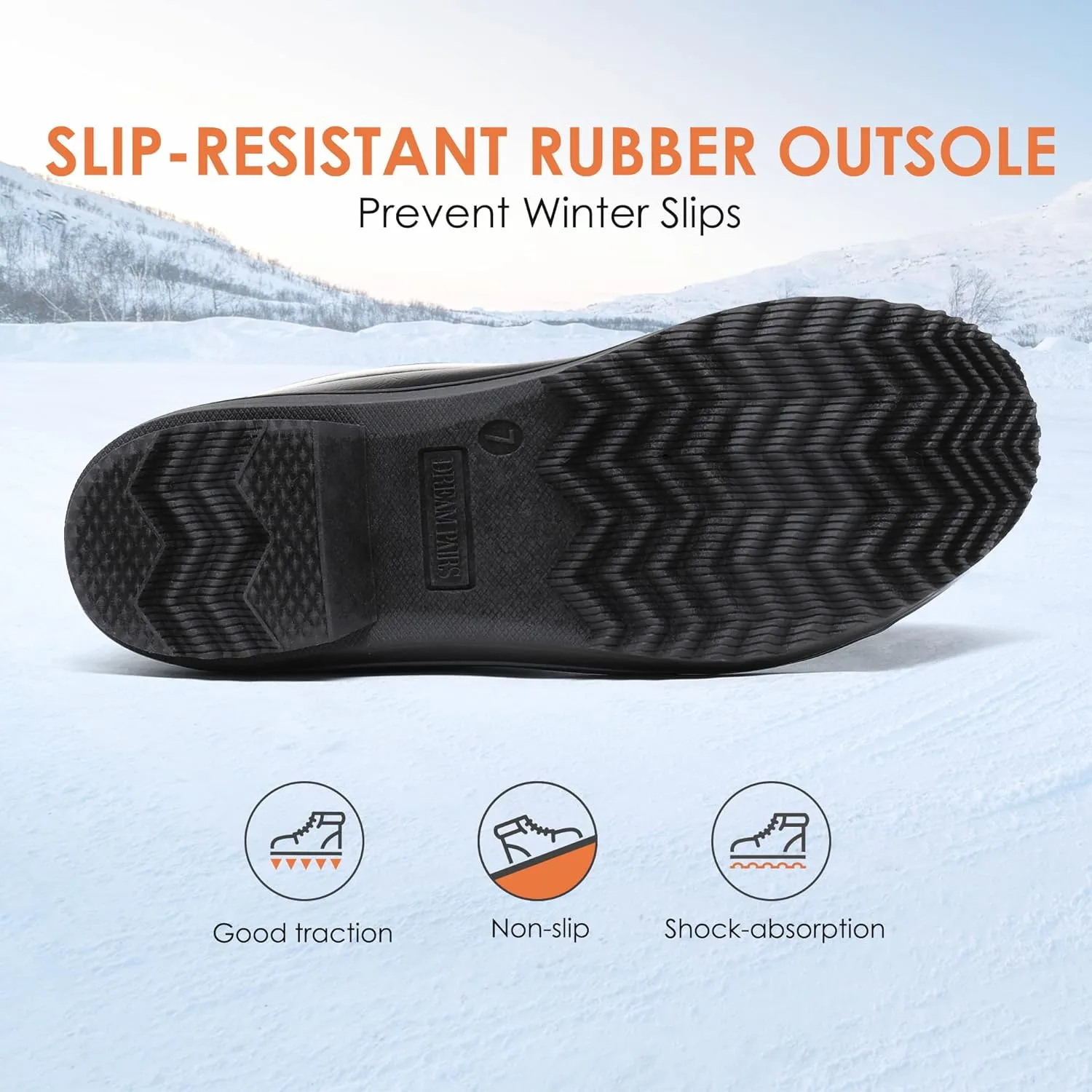DREAM PAIRS Women's Mid Calf Waterproof Winter Snow Boots Monte