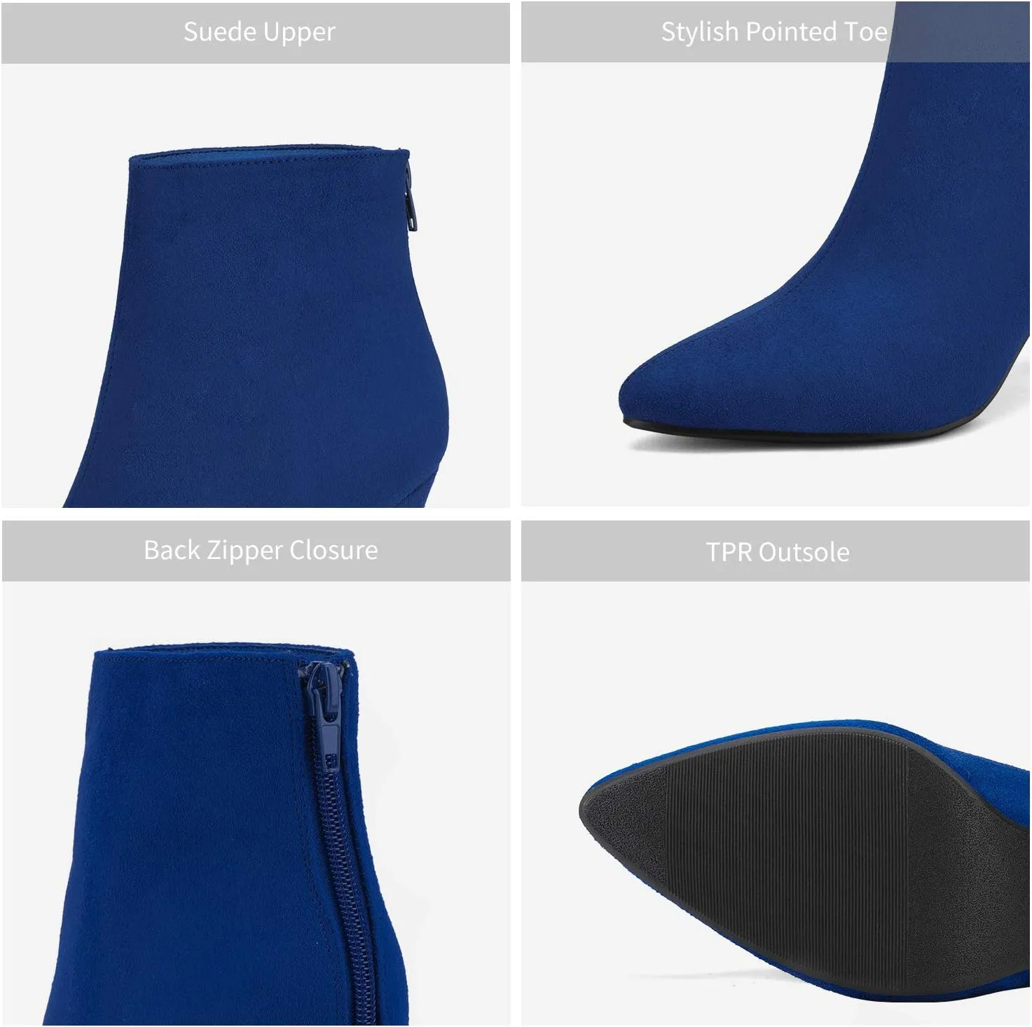 DREAM PAIRS Women's Pointed Toe Ankle Boots High Heel Booties Fashion Zipper Dress Boots