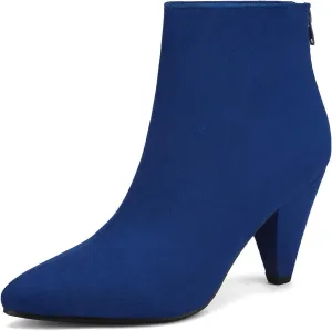 DREAM PAIRS Women's Pointed Toe Ankle Boots High Heel Booties Fashion Zipper Dress Boots