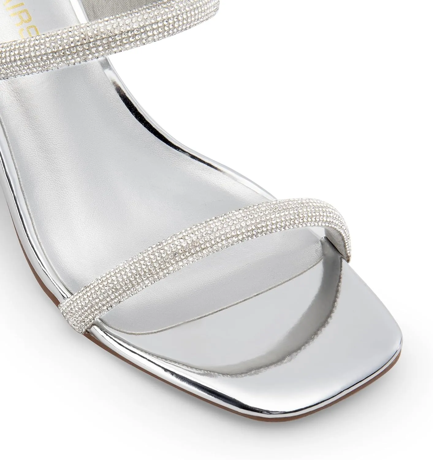 DREAM PAIRS Women's Square Open Toe Block Heels Two Strap Slip On High Heeled Slides Sandals